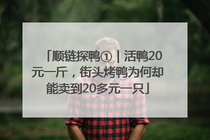 顺链探鸭①｜活鸭20元一斤，街头烤鸭为何却能卖到20多元一只