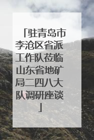 驻青岛市李沧区省派工作队莅临山东省地矿局二四八大队调研座谈