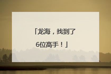龙海，找到了6位高手！