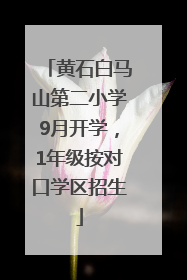 黄石白马山第二小学9月开学，1年级按对口学区招生
