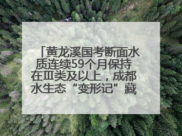 黄龙溪国考断面水质连续59个月保持在Ⅲ类及以上，成都水生态“变形记”藏着这些密码