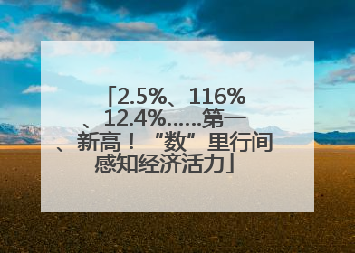 2.5%、116%、12.4%……第一、新高！“数”里行间感知经济活力