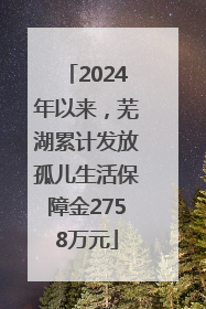 2024年以来，芜湖累计发放孤儿生活保障金2758万元