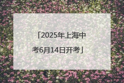 2025年上海中考6月14日开考