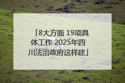 8大方面 19项具体工作 2025年四川法治政府这样建