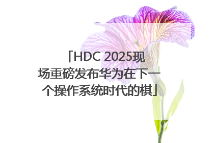 HDC 2025现场重磅发布华为在下一个操作系统时代的棋